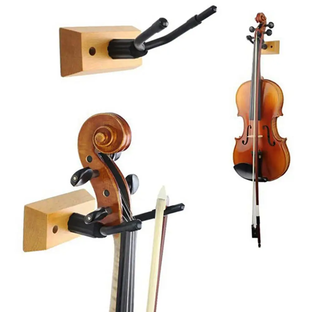 Violin Hanger Wall Mount Musical Instruments Wall Hook Hanger Wood Base Metal Violas Wall Hanger Violin Hook