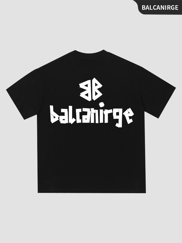 

Balcanirge Paris Street Fashion Trend Pattern Printing Summer Luxury Brand Cotton Men's and Women's T-Shirts Short Sleeves