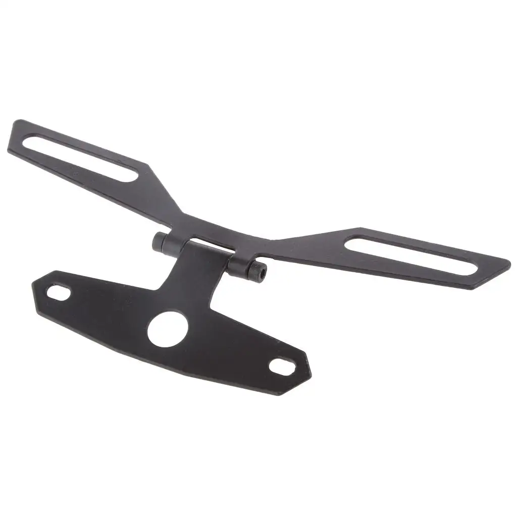 Motorcycle License Plate Frame with Rear Brake Light Mounting Bracket Metal Hardware for Custom Rear Fender Use