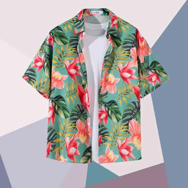 2026 Summer Tropical Floral Print Hawaiian Shirt Men Women Kids Family Matching Outfit Beach Vacation Short Sleeve Blouse tops