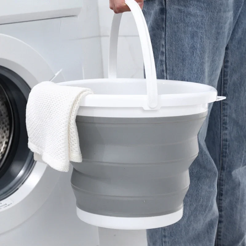 1PC 3L/5L/10L Foldable Durable Bucket Car Wash Outdoor Fishing Round Bathroom Kitchen Bucket Portable Folding Bucket view 4