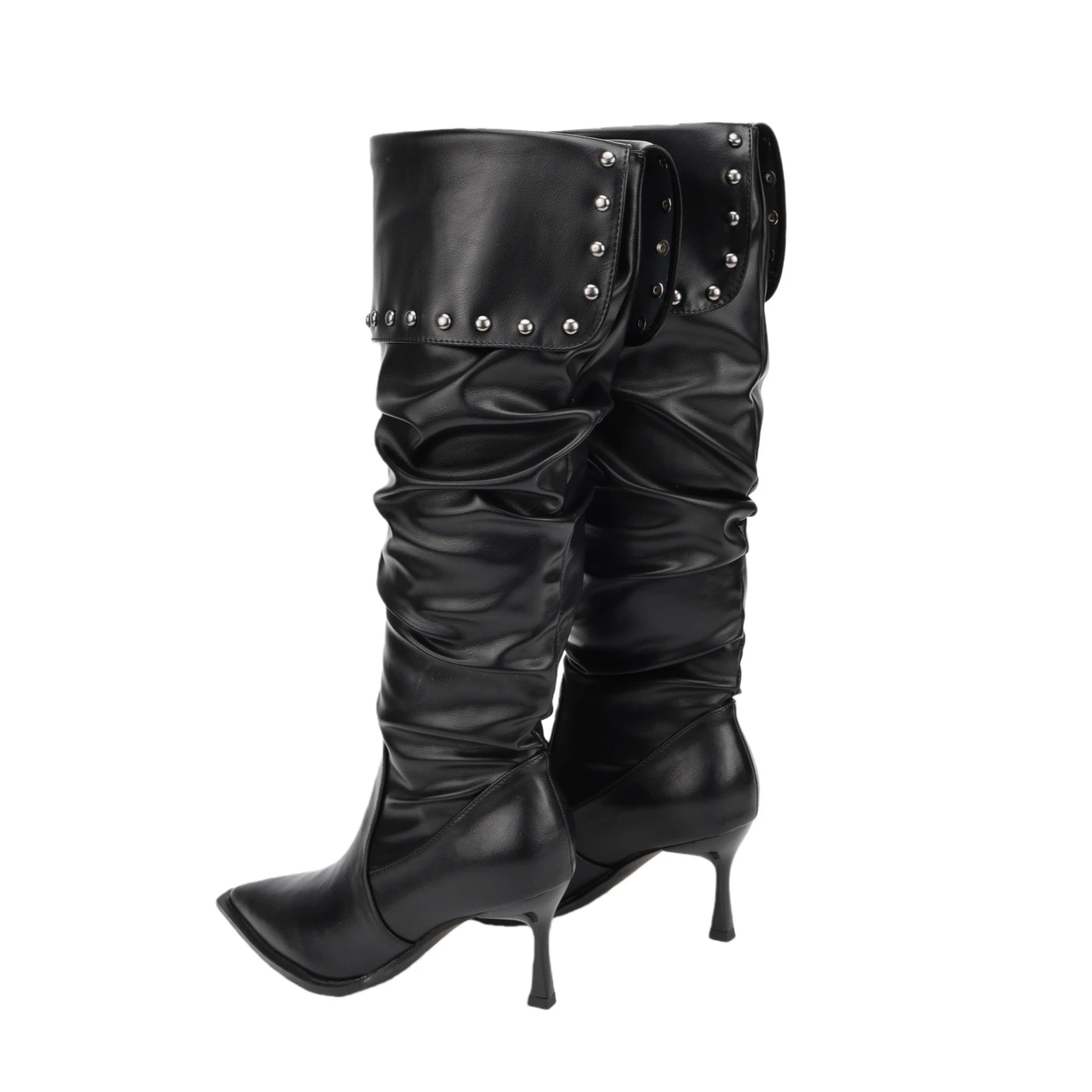 Steampunk Victorian Women High Heel Boots Tall Thigh Pirate Bottes Over Knee Winter Riding Shoes Rivet Cosplay Boot