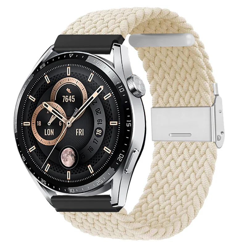 Uhgbsd สายนาฬิกาข้อมือไนลอนถักยืดหยุ่นสำหรับ Garmin Forerunner 255 55 245 645สาย vivoactive 4 /venu 2 plus SQ