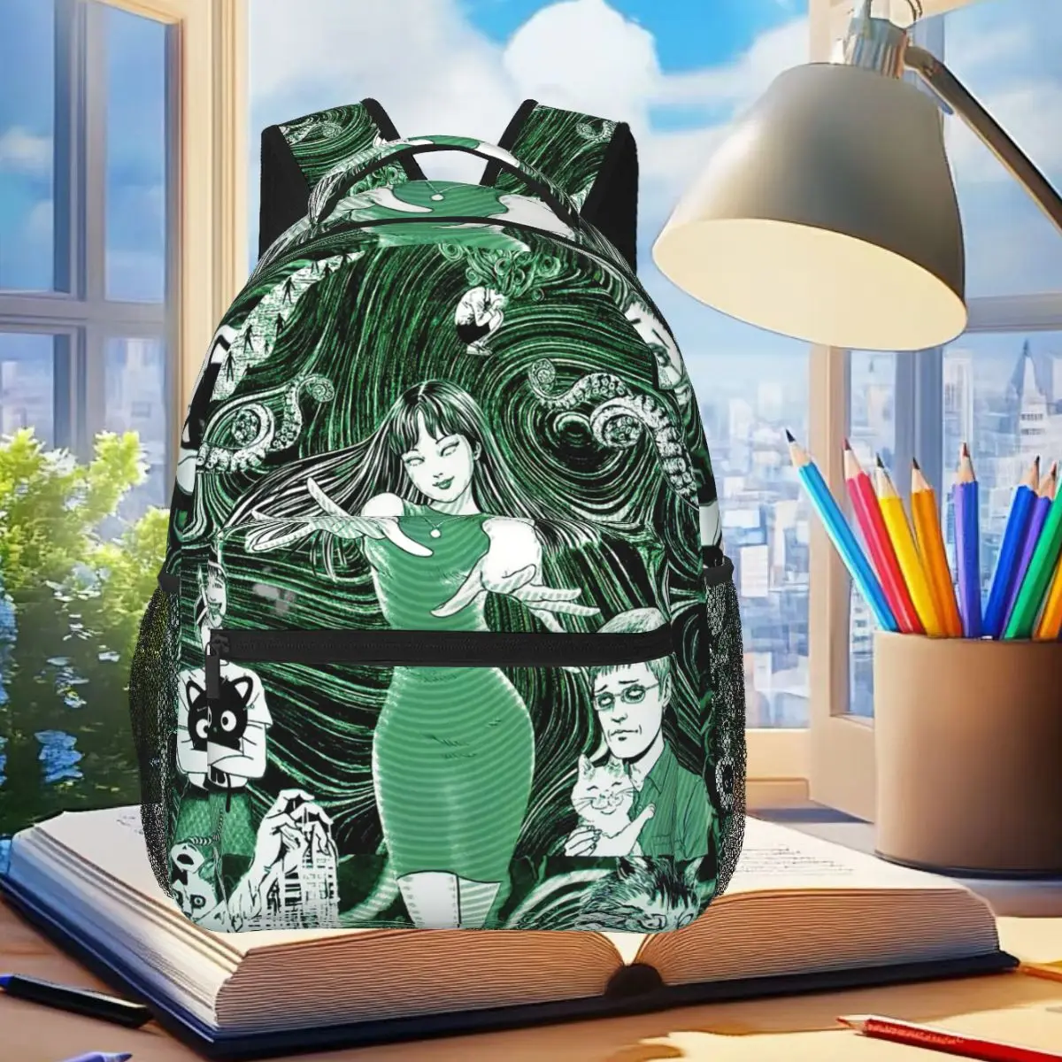 Tomie Junji Ito Horror Anime Comic Pattern Backpack Student Boys Girls BookBag Kids School Bag Shoulder Bags for Men Women