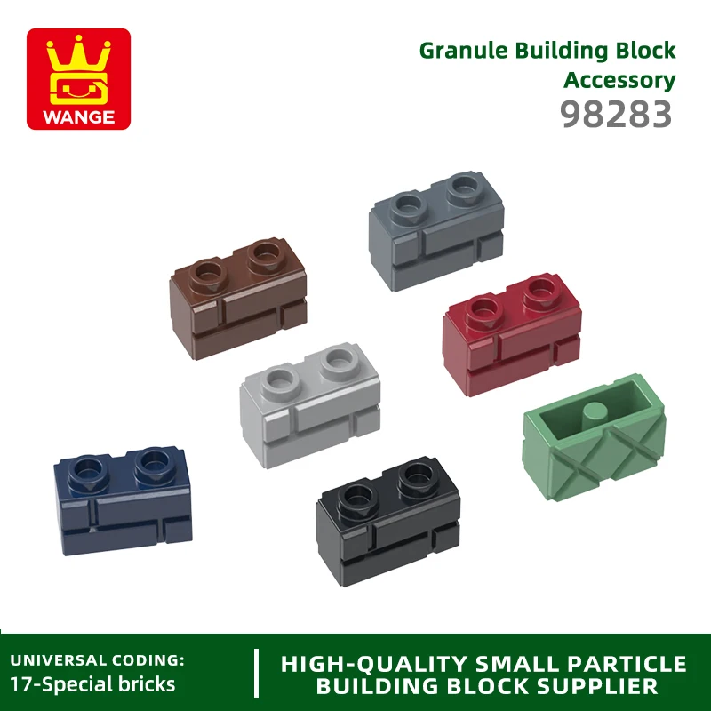 Wange 144Pcs/lot 98283 Wall Bricks 1x2 Masonry Profile Blocks Moc Color Accessories Compatible with Bricks DIY Children Toys