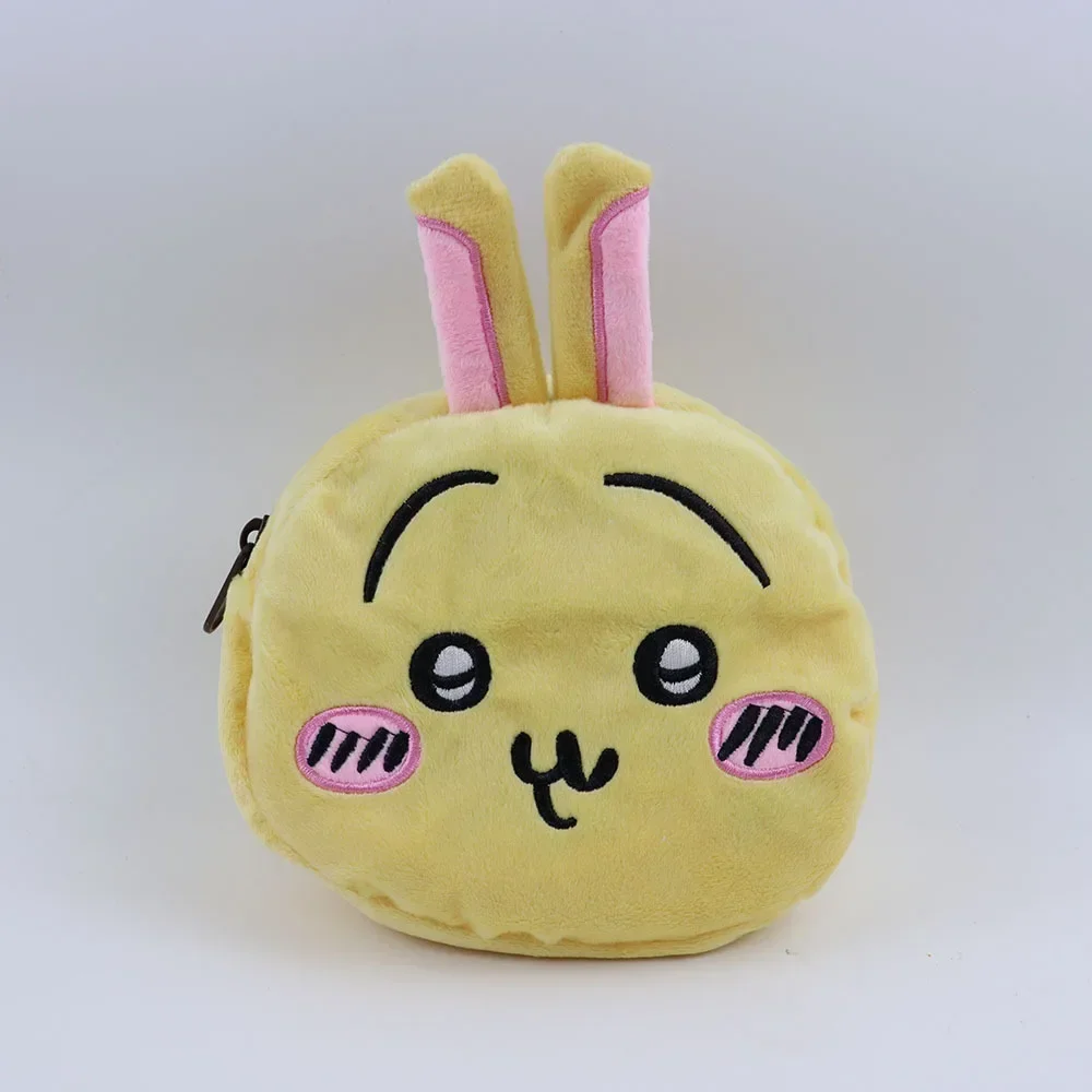 Plush Self  Anime Kawaii ハチワレ ちいかわ Coin Purse Large Capacity Double Sided Pencil Case Makeup Storage Bag Cartoon Gift