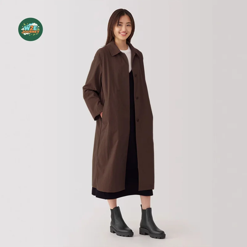 W2EJOURNEY EU US Size Luxury Quality Unisex Trench Coat UV-Resistant  Water-Resistant Oversize Lightweight Jacket Coat