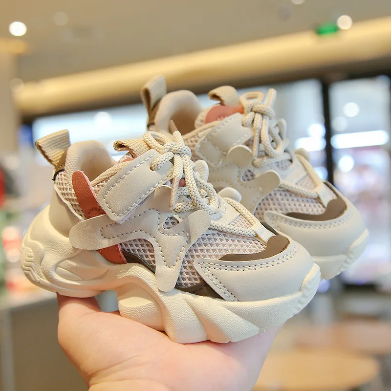 Children's Sneakers2024Spring and Autumn New Boy's Casual Shoes Non-Slip Net Face Baby Girl Daddy Shoes Soft-Soled Shoes for Bab