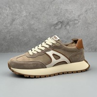 Shoes for Men Casual Sneakers Lace Up Outdoor Running Shoes Design Patten Retro Leather Sports Shoe Spring Autumn Male Sneakers
