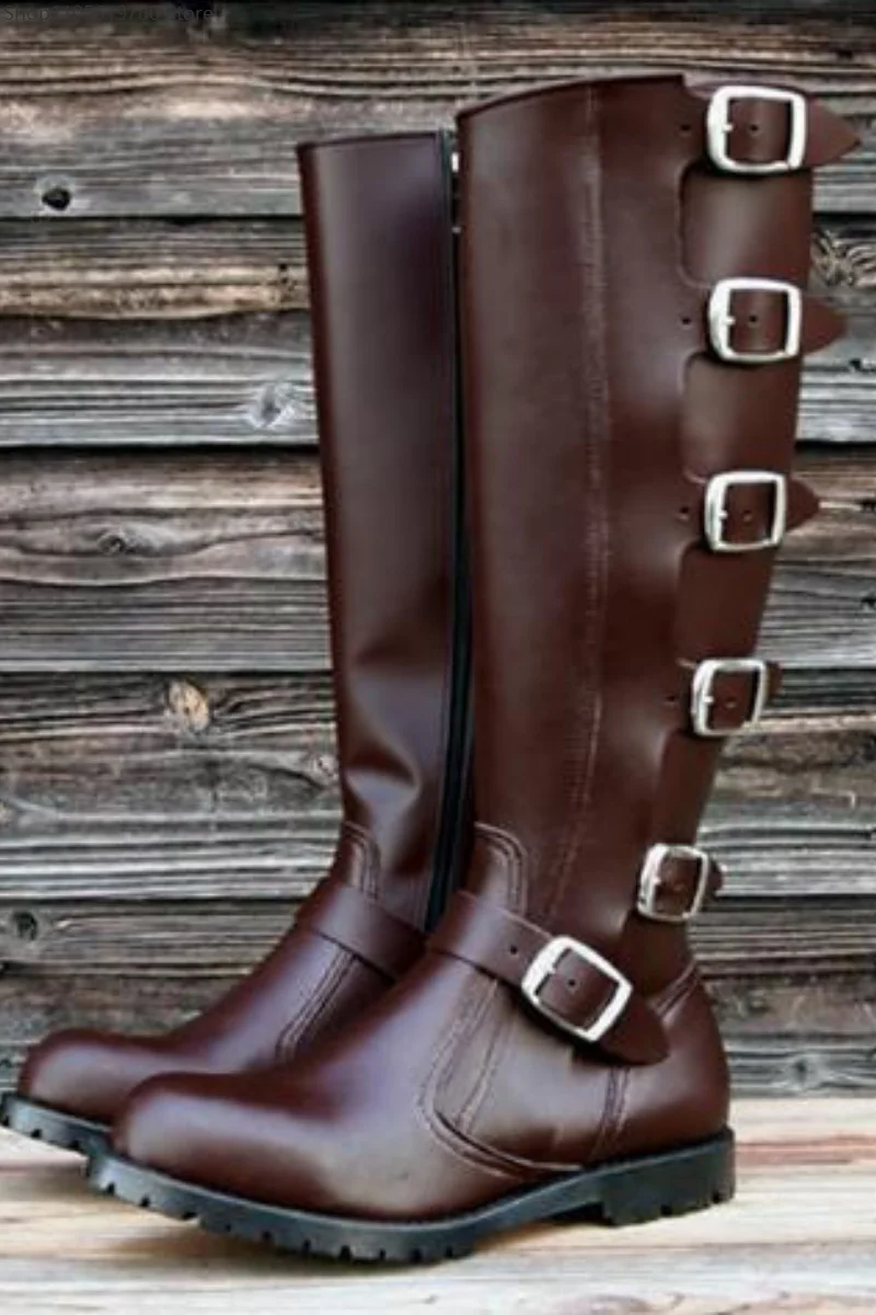 Men 2026 Autumn Winter Western Cowboy Tall Knight Boots European Style Cosplay Boots For Fancy Party Stage Performance Costume