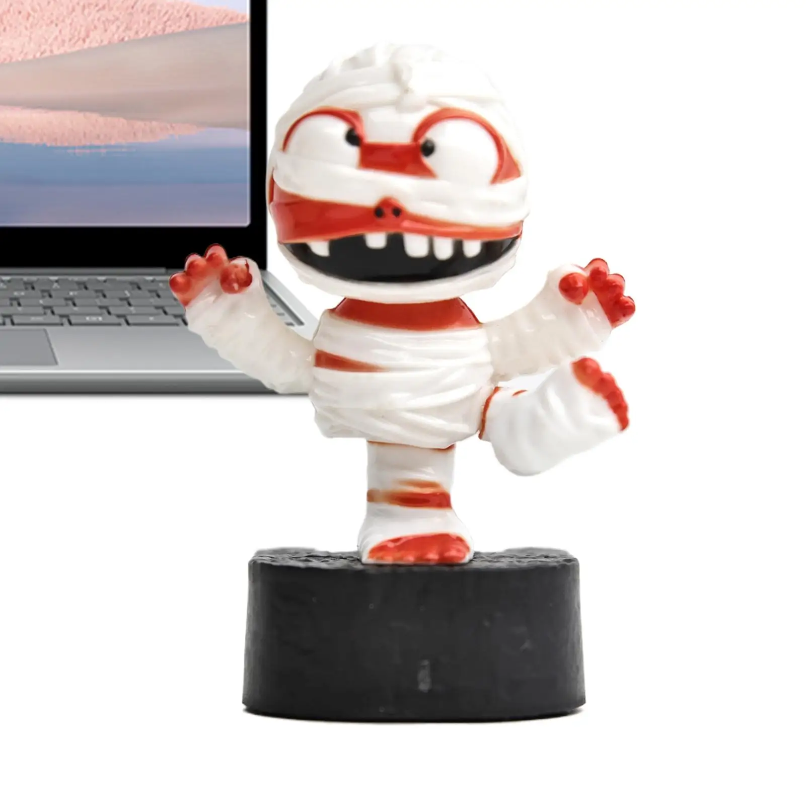 

Solar Car Ornaments For Dashboard Mummy Shaking Head Dashboard Ornament Solar Powered Small Halloween Decor For Vehicle Auto