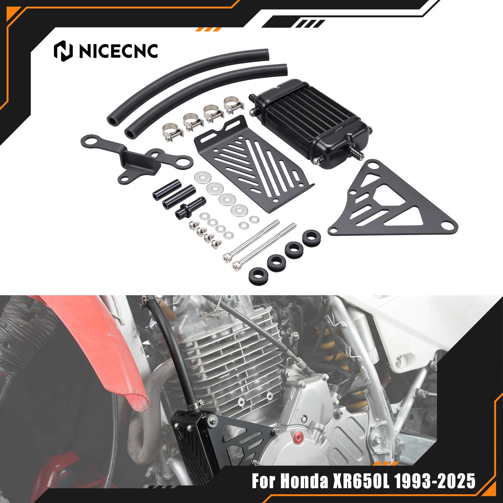 NICECNC For Honda XR650L 1993-2025 Motorcycle 145ML Engine Oil Cooler Aluminum XR 650L 2024 2023 2022 2021 2020 2019 2018 2017