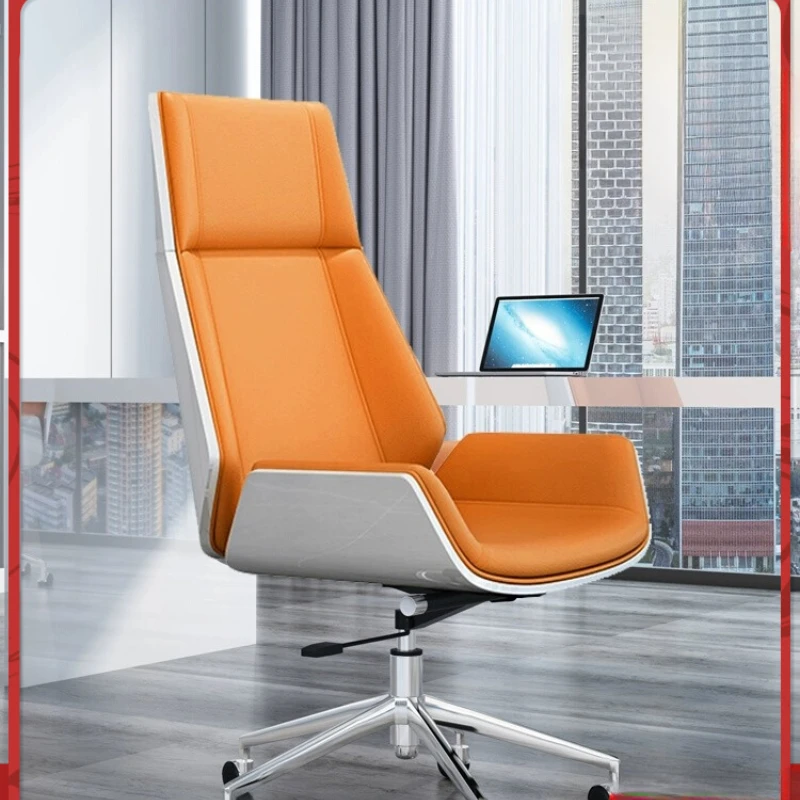 Leather Art Computer  Home Lifting Study  High Back Leisure Office Swivel  Chair