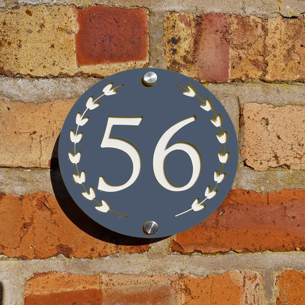 Custom Double-Layer Colored Acrylic House Number Sign Personalized 3D Address Plaque for Outdoor Wall Room Name Flower Plate