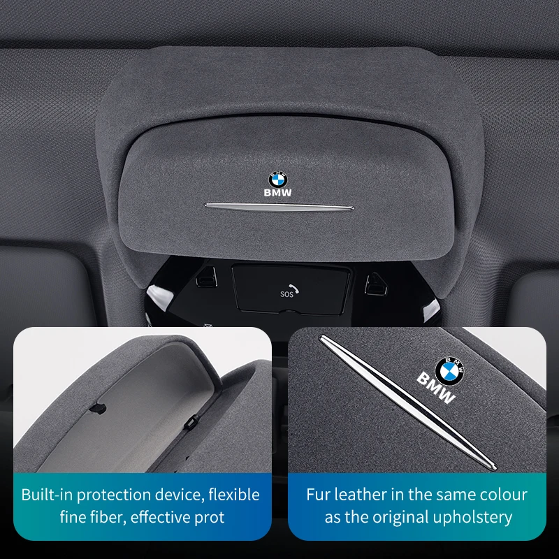BMW 5シリーズ用サングラスケース,g60,x3,g01,x4,g02,ix3,スエード,収納ボックス,ルーフ,改造アクセサリー
