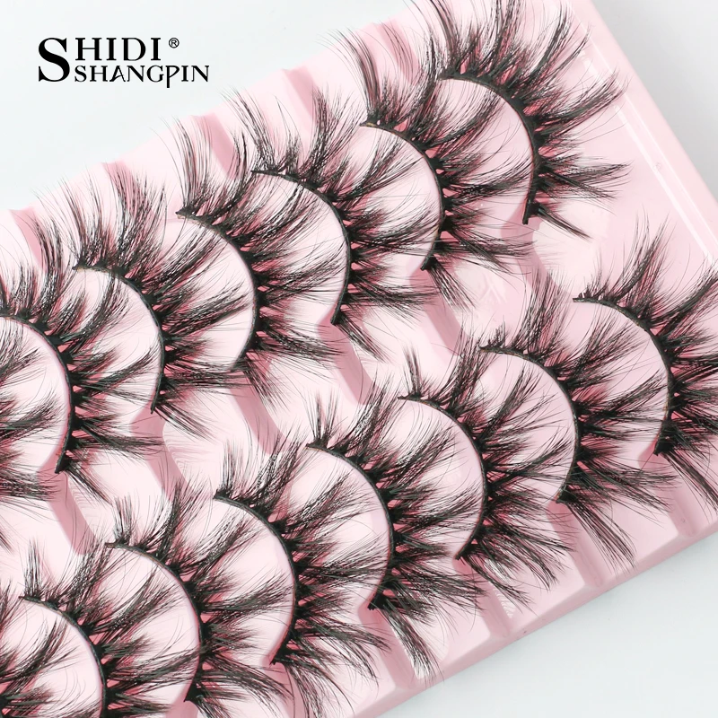 SHIDISHANGPIN-Faux Cils en Vison Doux, Volume Moelleux, Dramatique, 3/5/10 Paires