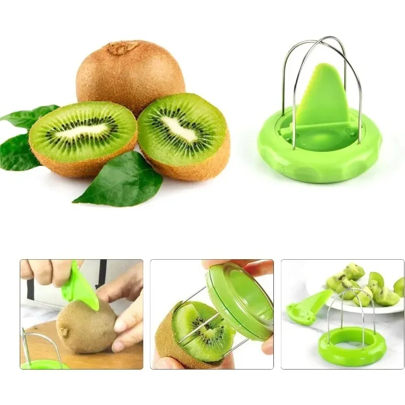 Creative Fast Fruit Kiwi Peel Splitting Tool Stainless Steel  Kiwi Peeler Machine Fruit Slicer Knife Kitchen Gadget Fruit Peeler