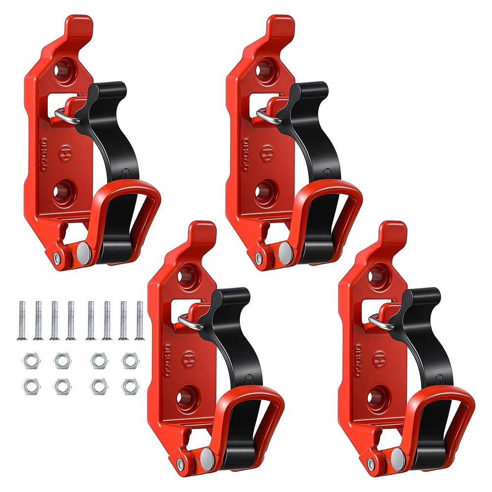 4 Pcs Metal Rubber Clamps Quick Release Wall Mounting Brackets Car Accessories Axe Holder Mount Kit for Truck Trailer Roof Rack