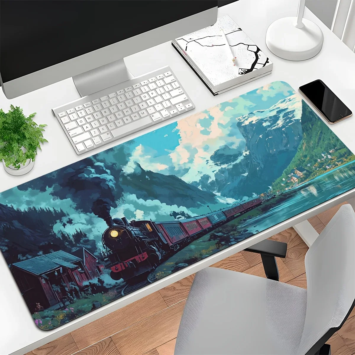 Iron Art Extra Large Gaming Desk Mat, Non-Slip Washable Rubber Extended Mouse Pad for PC Keyboard Office Decor