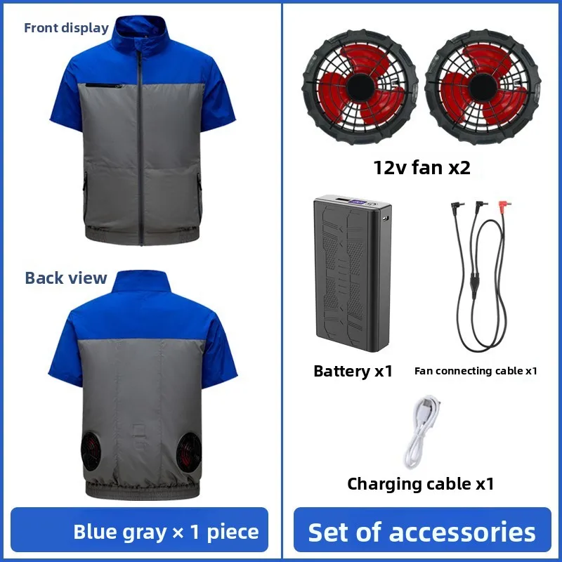 New smart air conditioning jacket with fan - outdoor work uniform, labor protection duty fan suit