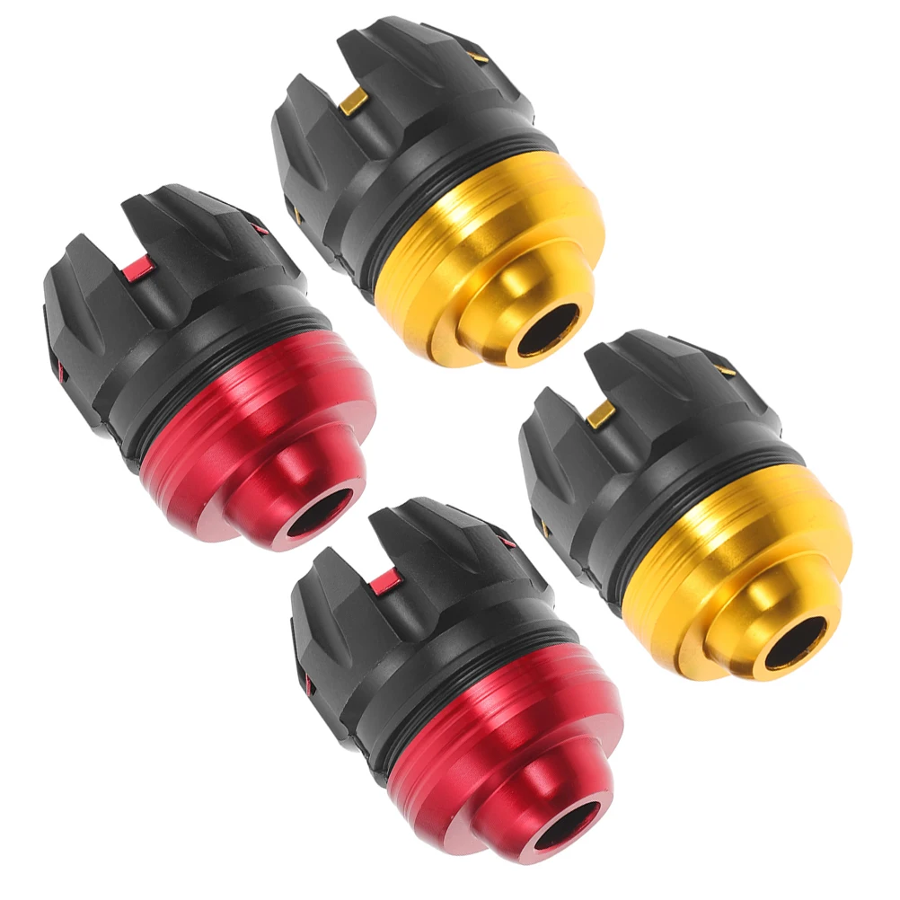 

4Pcs Front Fork Cup Accessories Sliders Red Yellow Carved Design Motorcycle Scooter Frame Crash Protection Durable Aluminum