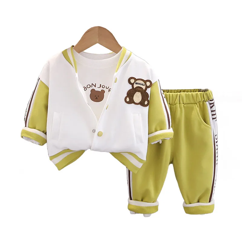 

Childrens Sets 2024 Spring Autumn Baby Boy Clothes 1 To 5 Years Cartoon Jacket + T-shirt + Pants Sport Suit for Kids Boys Outfit