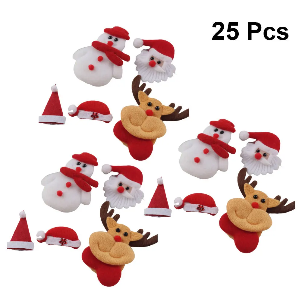 

25Pcs Christmas Santa Accessories Cloth Patch DIY Decorative Stickers for Clothing Bags Hats Shoes Jeans Crafts Party Wear