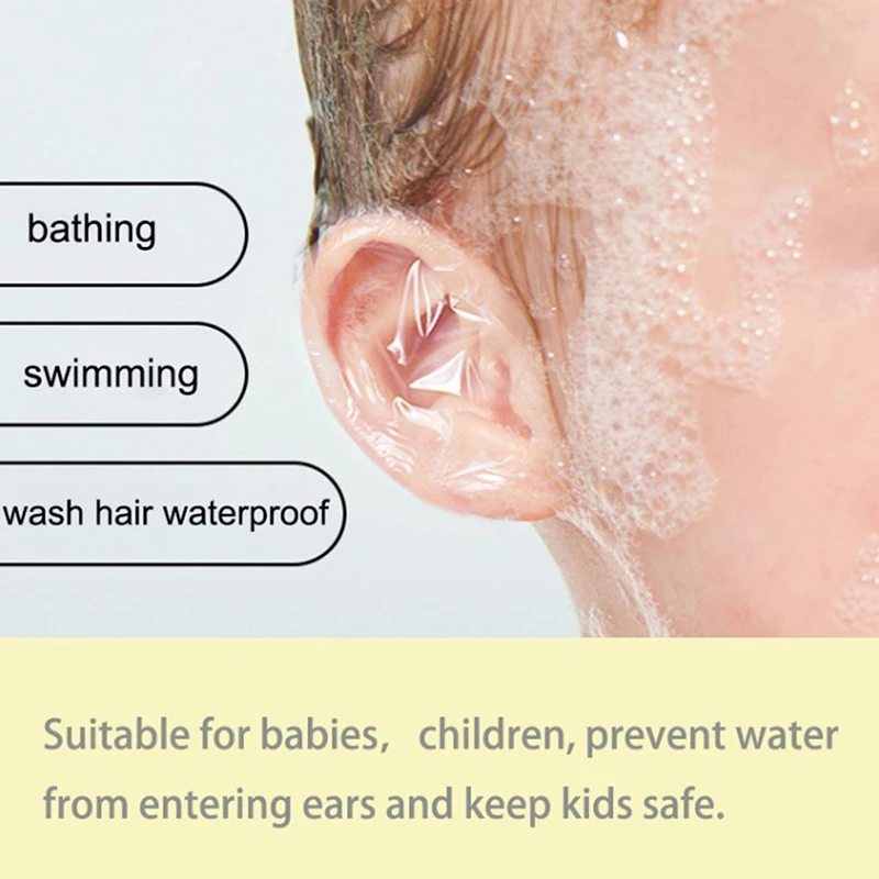 20psc Swimming Cover Caps Waterproof Ear Protector Baby Swimming Ear Protection Patch Shower Cap Tool Waterproof Sticker