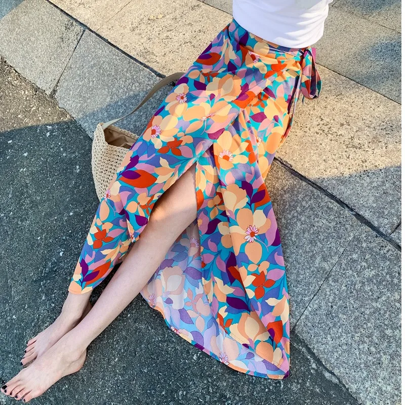 

Пляжная юбка-сарафан женская с принтом Nan Dai Sister, с поясом, для отпуска, облегающая