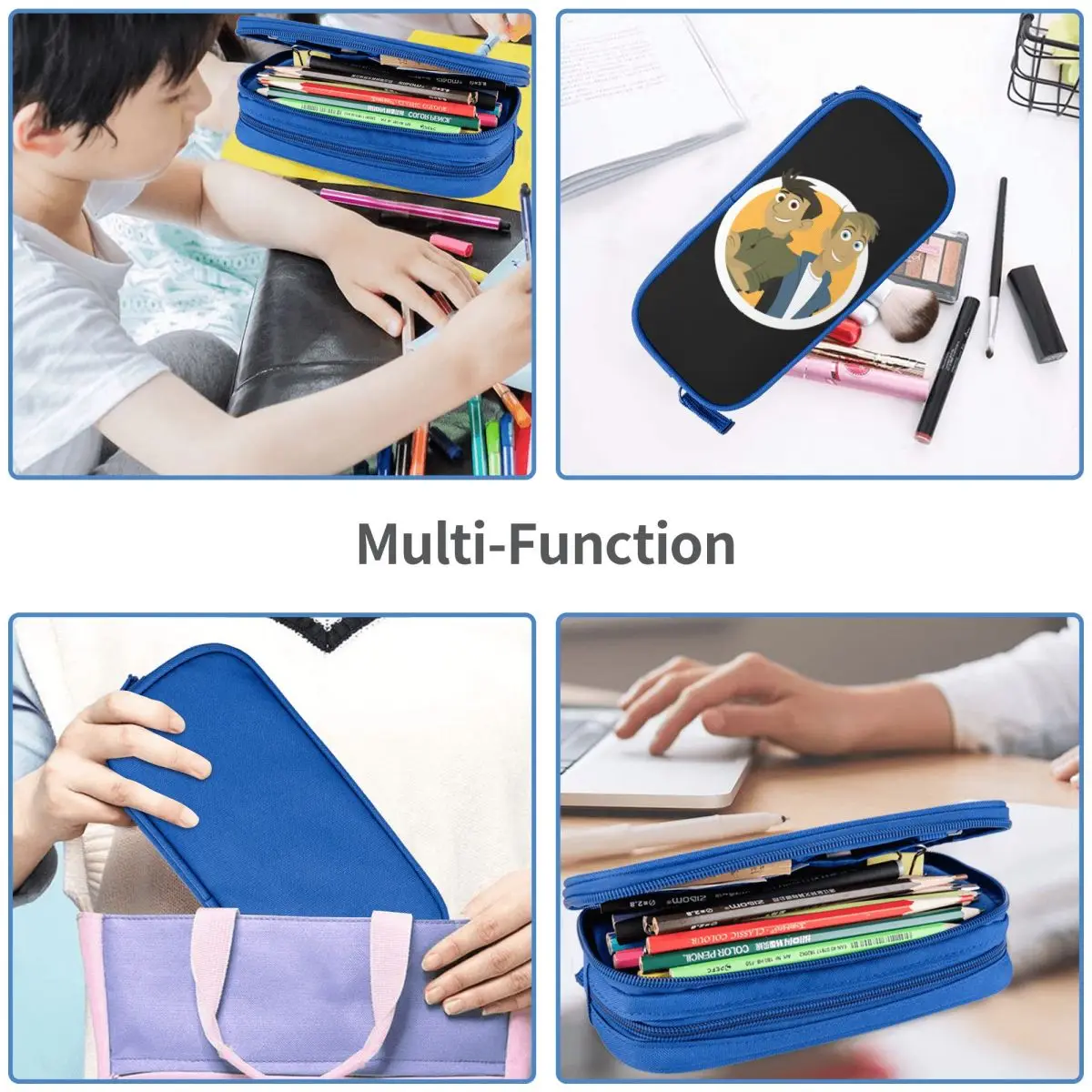 مقلمة Wild Kratts Anime Kids صندوق رصاص جميل مخصص للعودة إلى المدرسة مقلمة هدية قرطاسية