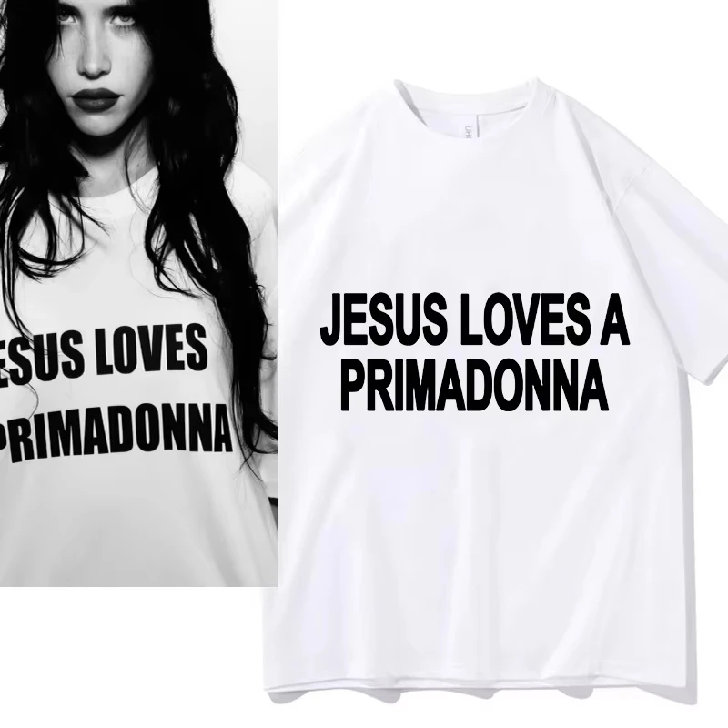 Nessa Barrett Jesus Loves A Primadonna T-shirts Merch Vêtements pour hommes Tendances Décontracté Manches courtes Esthétique Hauts Pure Clothes