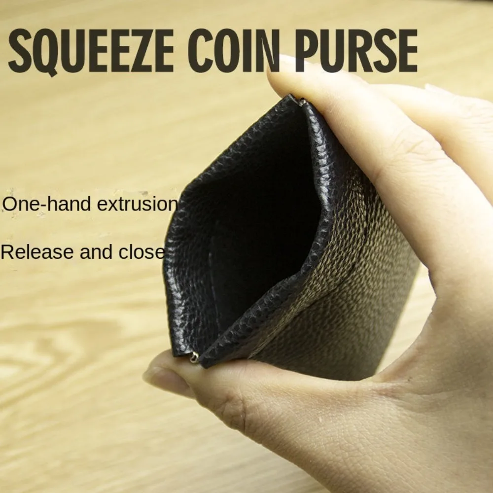 New PU Leather Shrapnel Bag Mini Solid Color Cash Wallet Portable Coin Purse Women Men