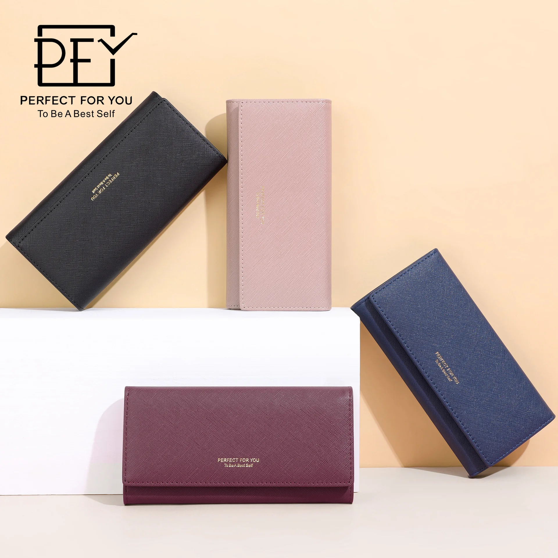 Dompet flip cover wanita, resleting panjang berkapasitas besar, penyimpanan ponsel, dompet tas genggam berkapasitas besar