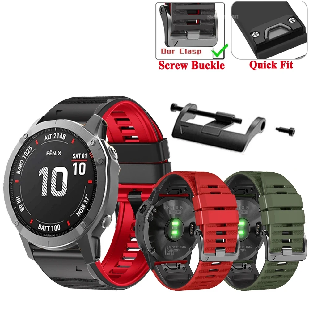 

22MM 26MM Silicone Strap For GarMin Fenix 7X 7 Instinct Epix2 6X 6 Pro Quick Release Wristband Fenix5X 5Plus Smartwatch Bracelet