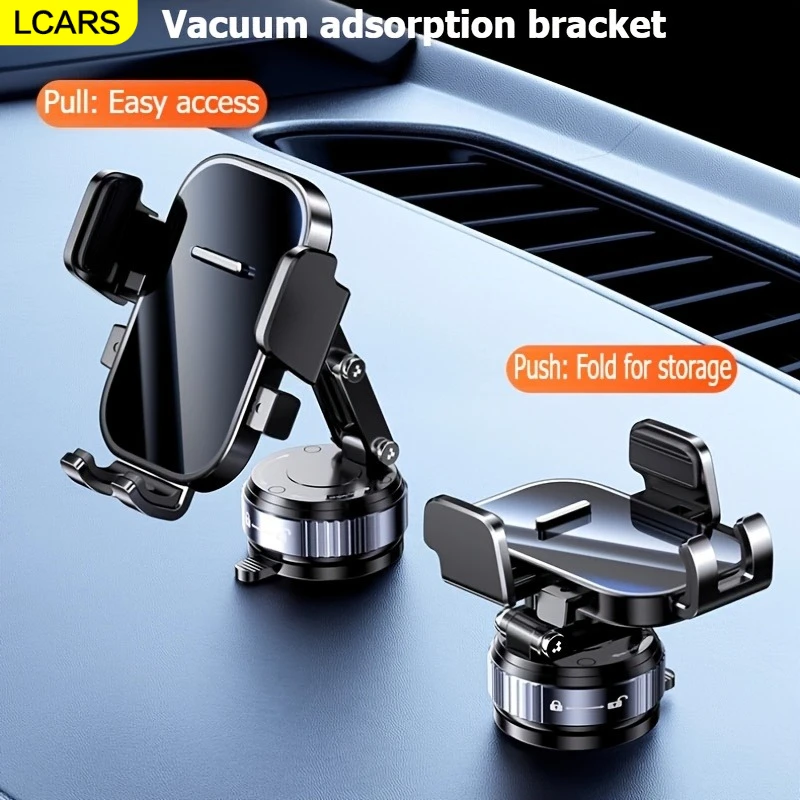 Lcars 2025 Neuer Auto-Armaturenbrett-Handyhalter mit Starker Vakuum-Saugkraft, Stabil und Rutschfest, Metallbasis + ABS-Klemme, Kann den Handy Horizontal oder Vertikal Halten, Auto-Navigation und