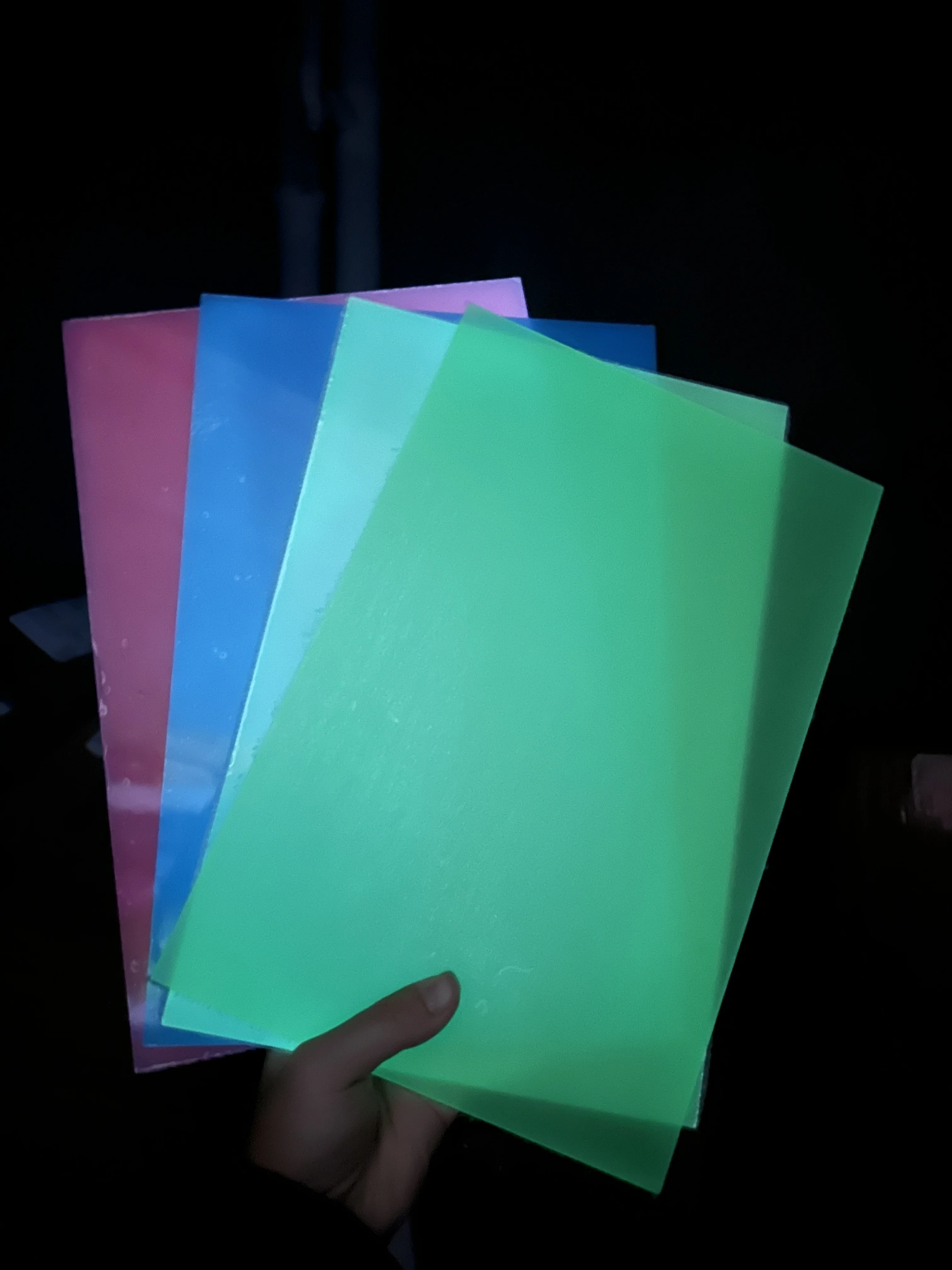 Luminous Acrylic Sheet Set of 4 12*8 inches 3MM Thick Decorations Crafts DIY Acrylic Sheet Materials