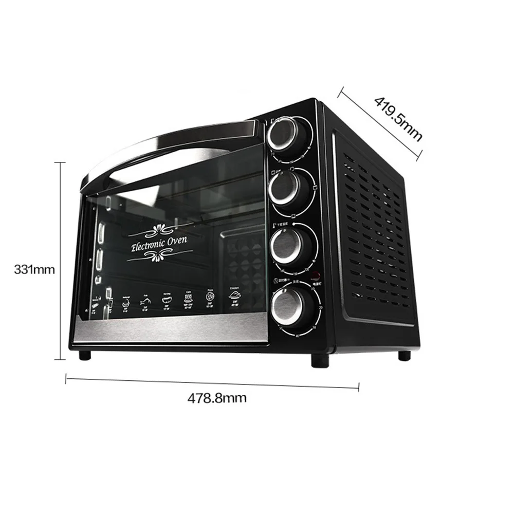 40л бытовая электрическая духовка для пиццы Forno Eletrico, большая емкость, печь для выпечки тортов, многофункциональная духовка для курицы