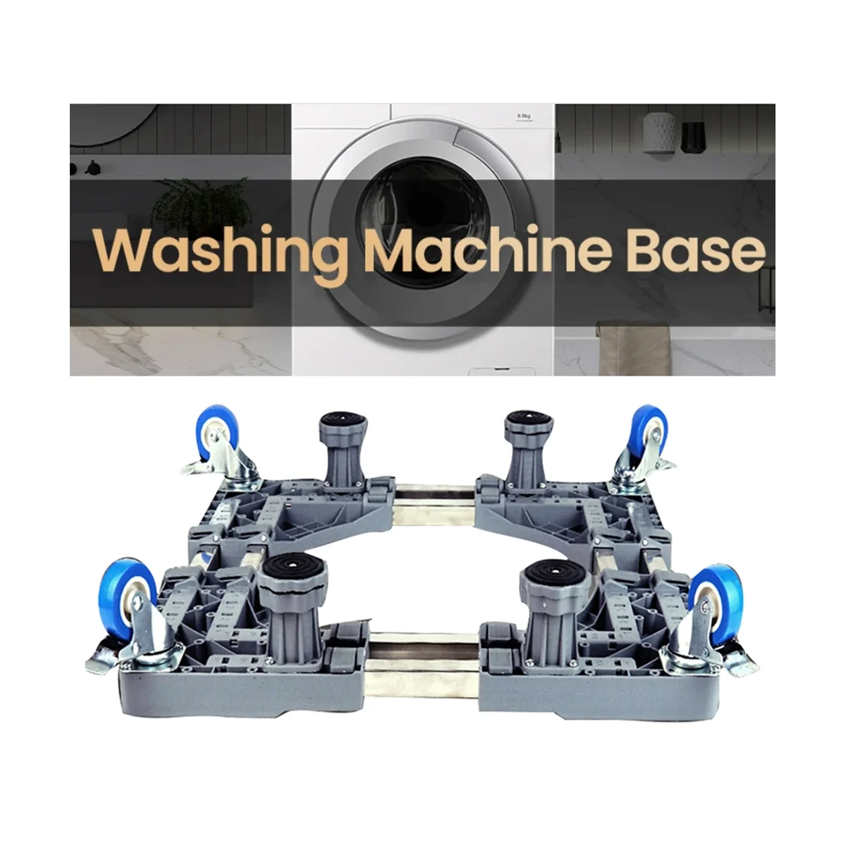 

Washing Machine Stand Universal Mobile Base Anti-Vibrator Mobile Adjustable Base with Wheels for Dryer Refrigerator