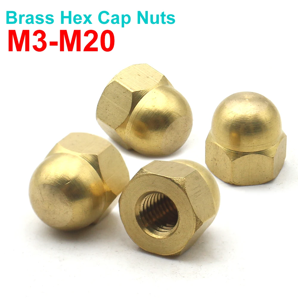 

1-25pcs Cover Semicircle Acorn Nut M3 M4 M5 M6 M8 M10 M12 M14 M16 M18 M20 DIN1587 Decorative Dome Head Protection Brass Cap Nuts