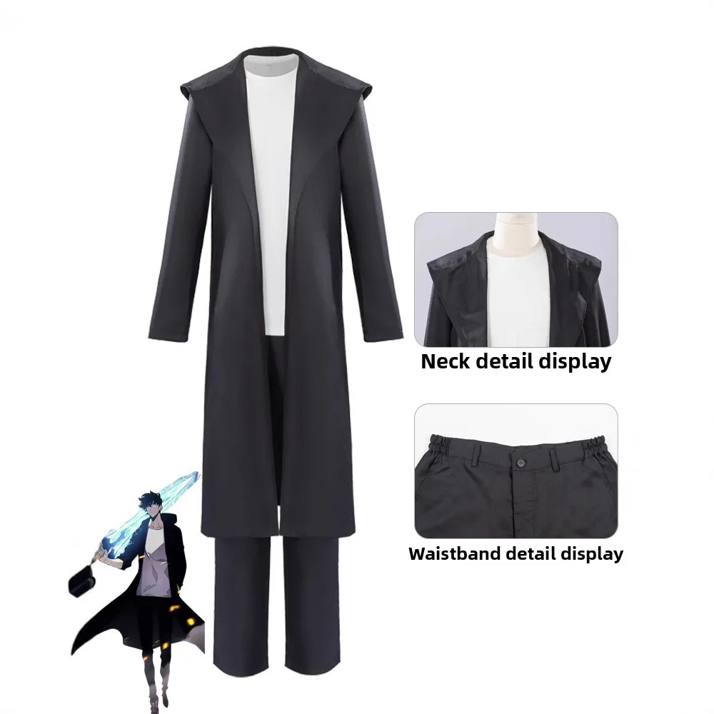 

Anime Knight Killer Sung Jin-woo Solo Sung Jinwoo Leveling Cosplay Costume Wig Shun Mizushino Trench Coat Halloween Cos Outfit