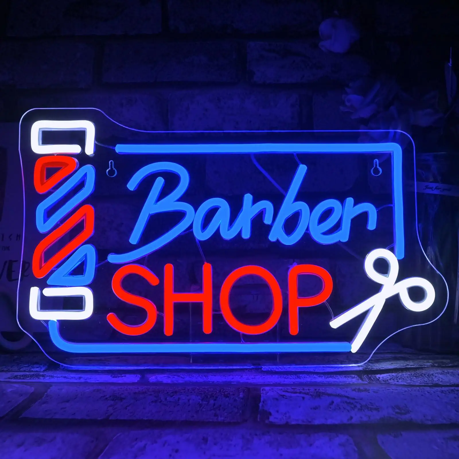 Barber Shop Neon Sign Barber Pole Led Signs for Wall Decor Salon Station Sign for Hair Salon Accessories Business Store Supplies