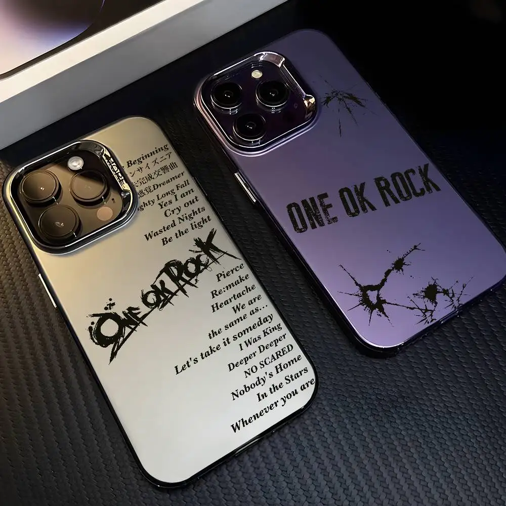 O-ONE OK ROCK TakaS جراب هاتف آيفون 17 16 15 14 13 12 11 Pro Max Air متعدد الألوان ماتي ليزر معدني أورورا فوندا