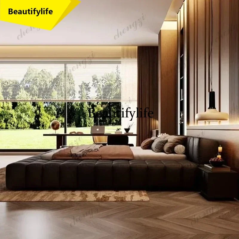 y45  Double bedroom beds full size bed frame bedroom furniture Home 150x200 180x200 cm Luxury modern leather wedding