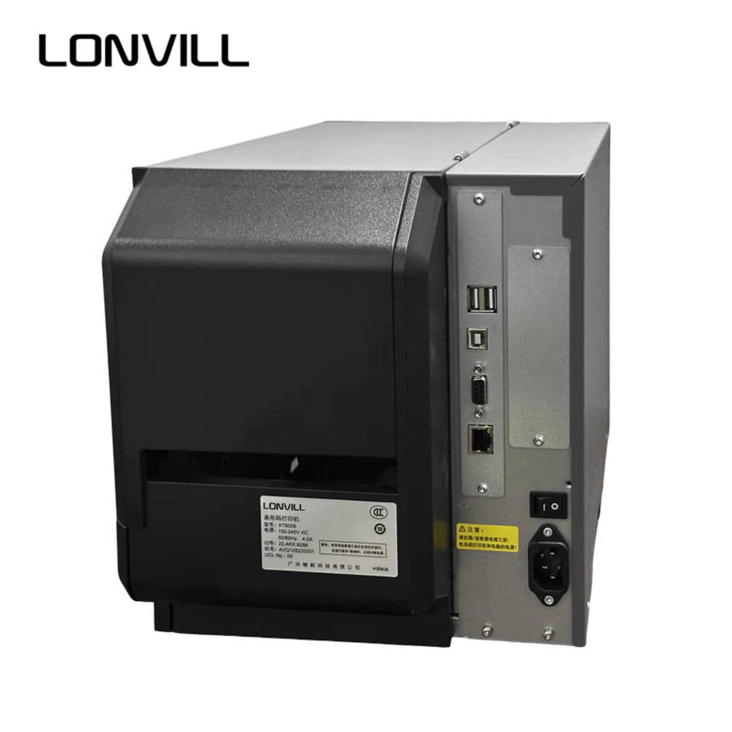 LONVILL Thermal Transfer Label Printer High-Throughput 304mm/s 600dpi Dual USB Host Thermal RFID Printer for Hang Tag