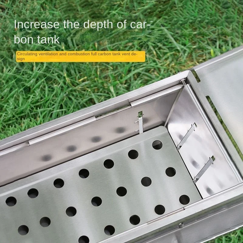 8844바베큐 휴대용 접이식 야외 캠핑 피크닉 스테인레스 스틸 이동식 가정용 숯 장작 바베큐