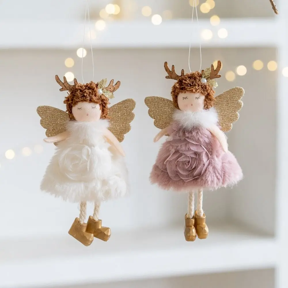 Angel Girl Christmas Angel Doll Drop Ornaments ciondolo appeso peluche ciondolo regalo per feste vecchio pupazzo di neve ciondolo albero di natale