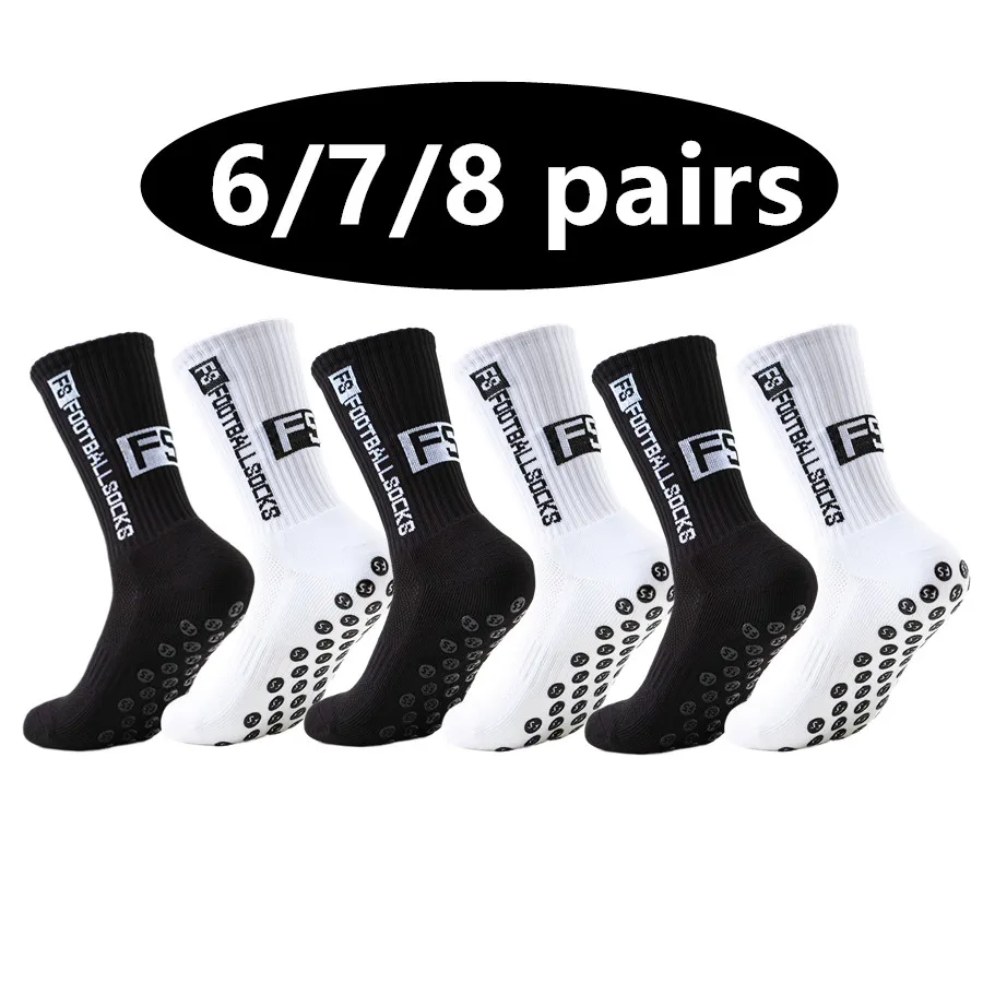 6/7/8 paires de chaussettes antidérapantes pour hommes et femmes, chaussettes de sport respirantes à semelle en serviette, pour rugby, baseball, skateboard, fitness, sports de plein air