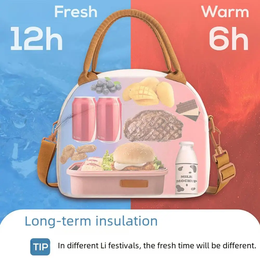 Modern Portable Shoulder Crossbody Insulated Lunch Bag Seafood Fruit Cooler Box Thermal Lunch Box Brand