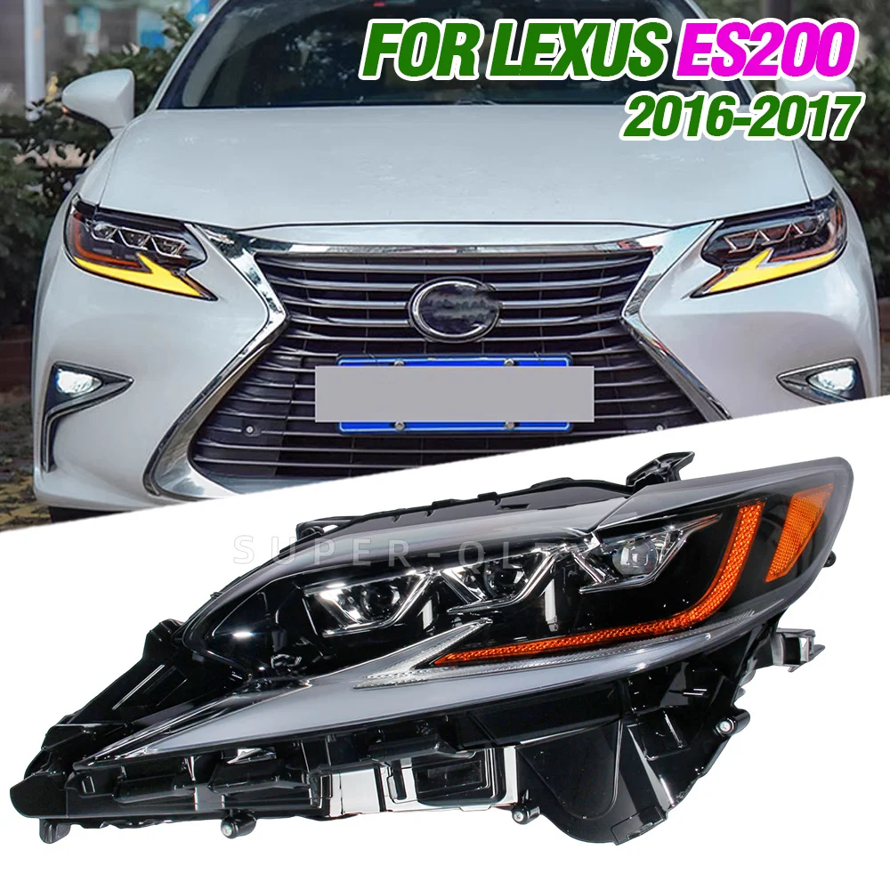 

For Lexus ES ES200 ES260 ES300H ES350 Car Headlights LED Head lamps 2016-2017 LED Dual Projector with 3 lens LED