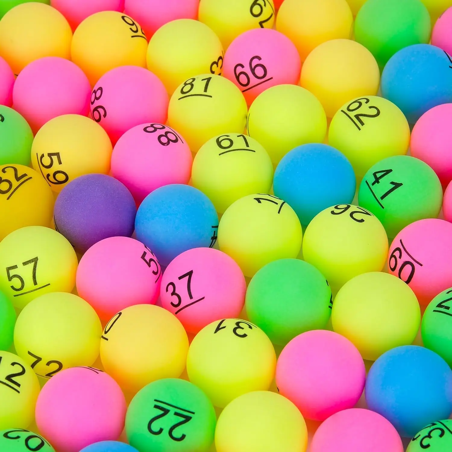 

50pcs Colorful Numbers Ping Pong Balls Featuring Numbers 1-50 on Their Surfaces for Raffles and Games At Party Wedding Birthdays